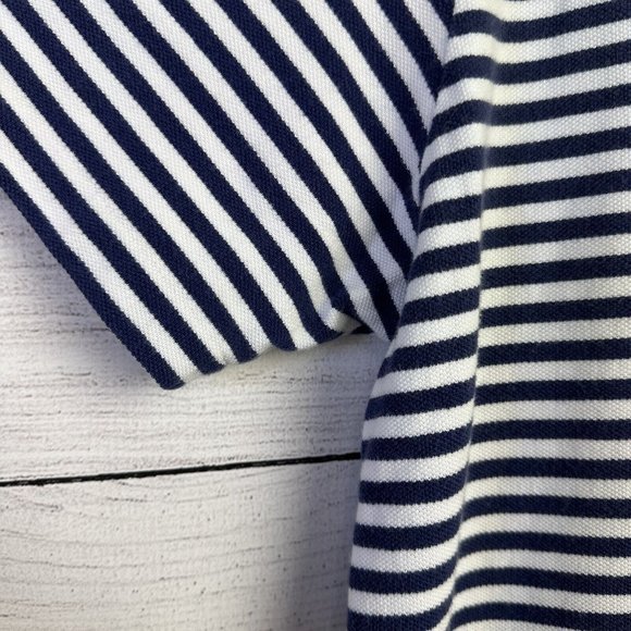 Vtg Polo Ralph Lauren Mens XXL Polo Crest Lisle Polo Shirt Navy Stripe - Picture 5 of 9